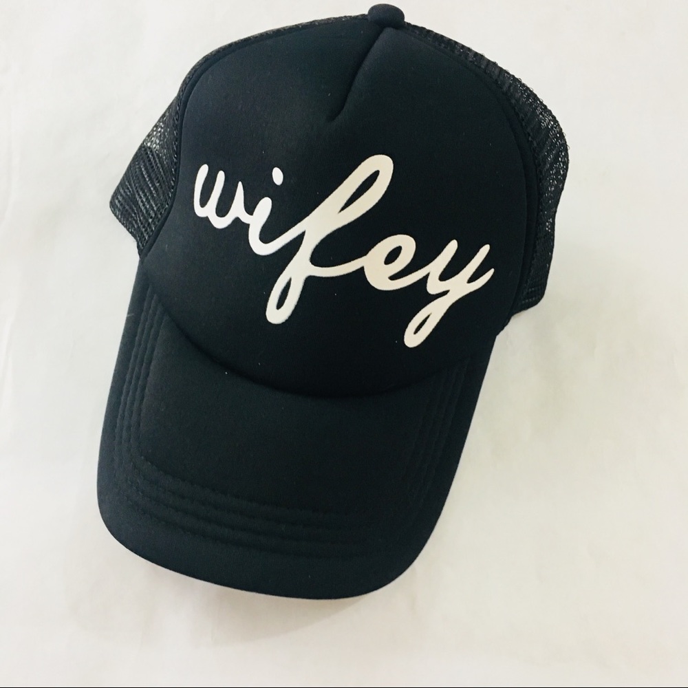 Black Trucker Hat - Wifey